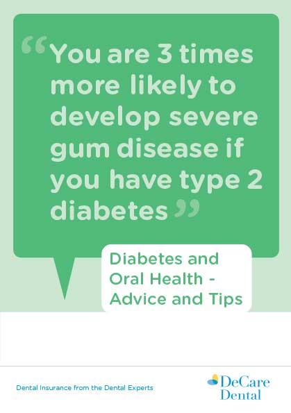 DeCare Dental brochure cover for advice on diabetes and oral health