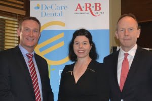 Gavin Murphy and Maureen Walsh of DeCare pictured with Paul Carty from ARB