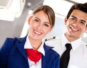 Male and female airhostess