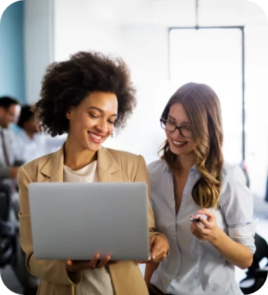 smiling colleagues