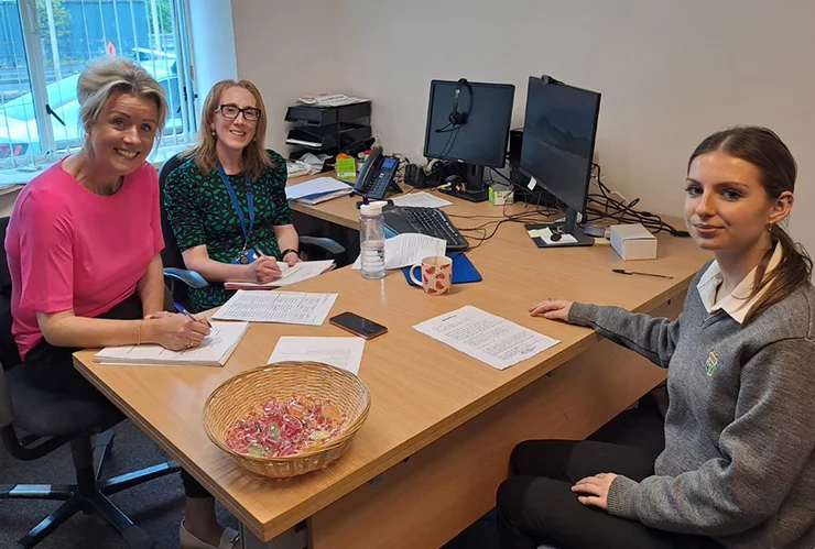 junior class in decare office