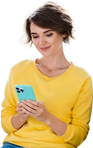 woman checking phone