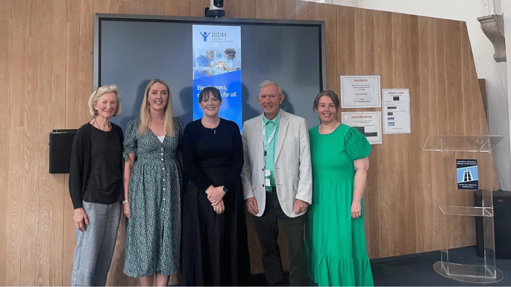 DeCare's Dr Ger Gavin with June Nunn and some of the winning members of the June Nunn Award